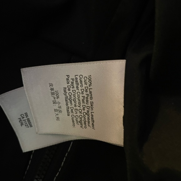 Silver lamb skin leather DKNY Jacket in small black zippers motorcycle designer - Picture 4 of 11